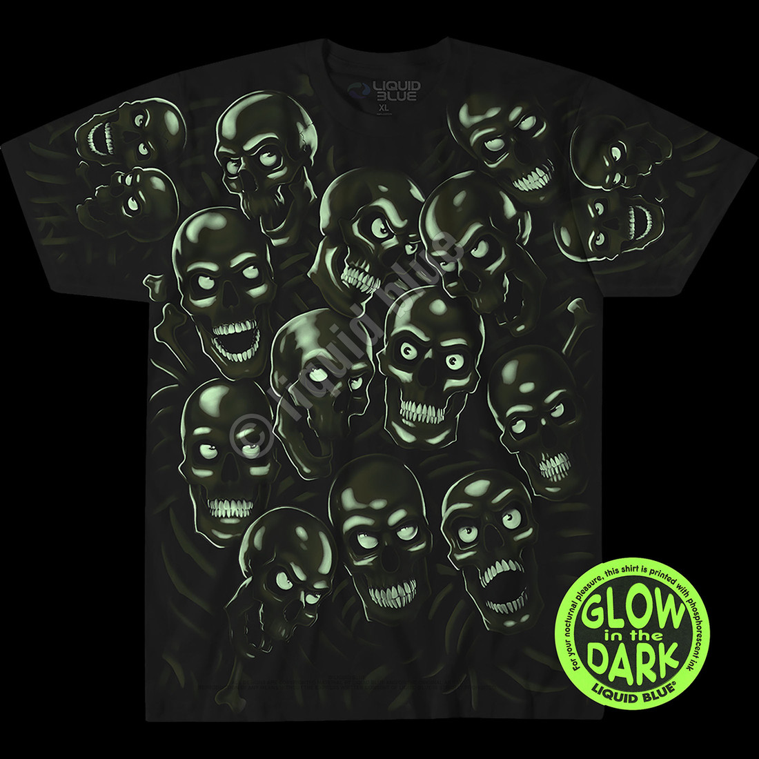 JUICY J STAY FLY-SKULL PILE-GLOW N DARK-T-SHIRT S-M-L-XL-2X- Authentic, Licensed gallery