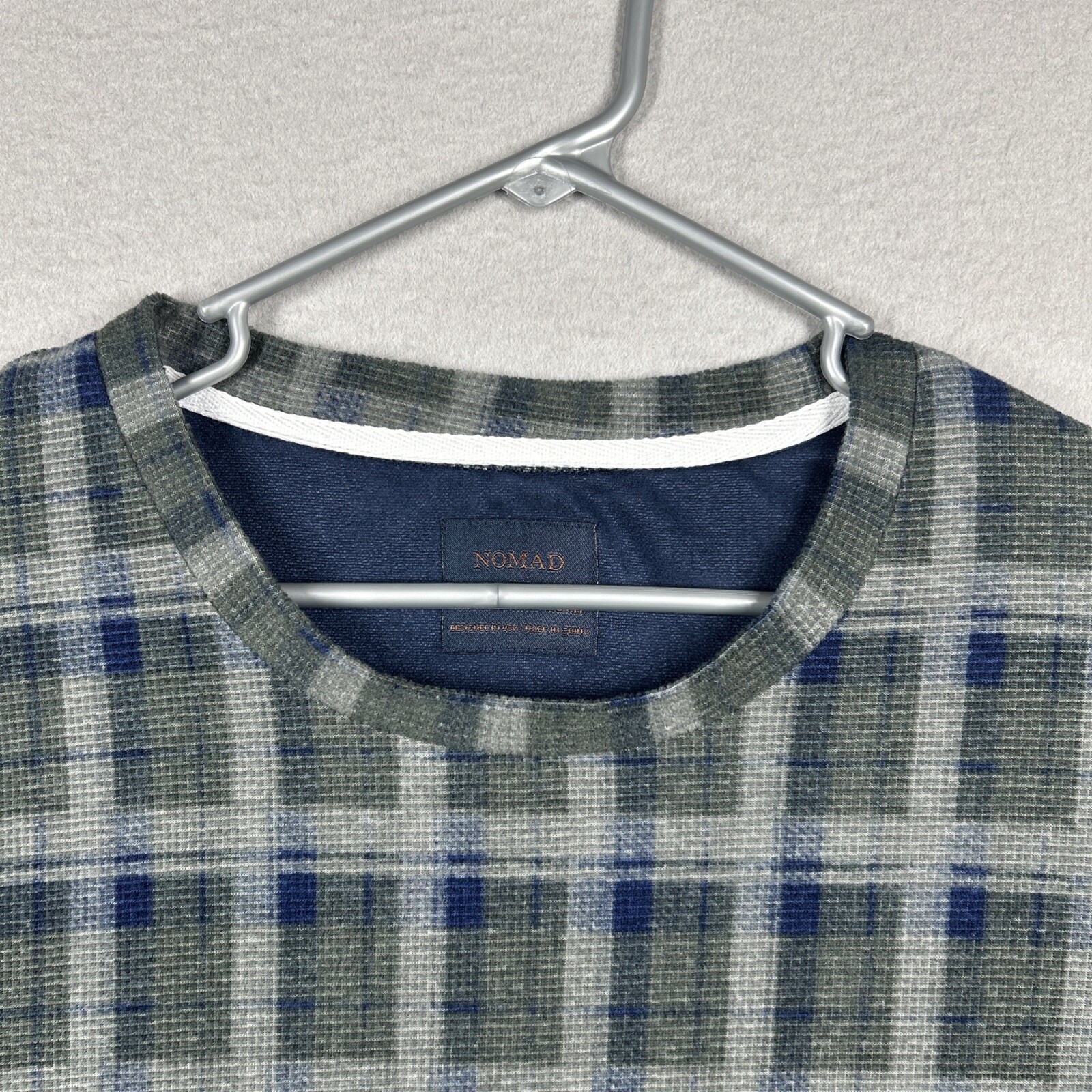 Nomads Pullover Long Sleeve Shirt Mens XL Plaid Green Blue Gray Soft Warm gallery