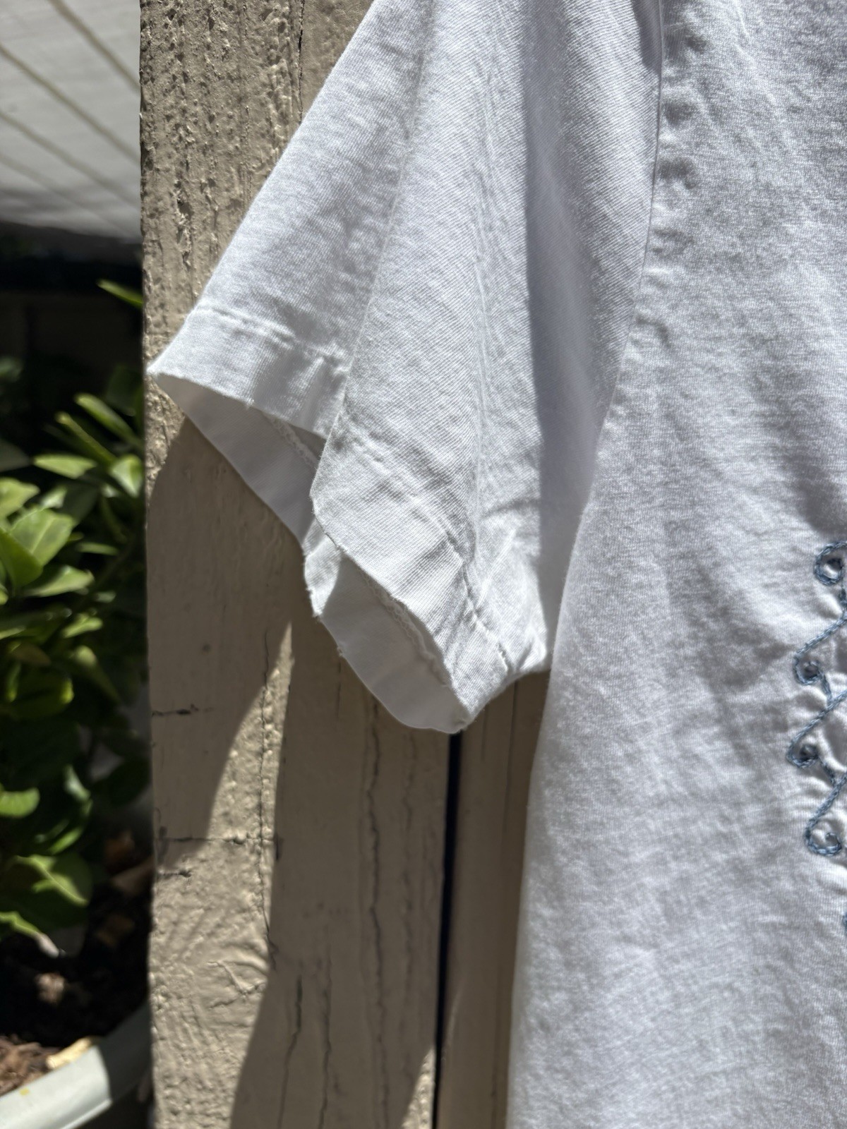 Reno Relief Tyler Skull T-Shirt Off White/Indigo Embroidery Size S Made in Japan gallery