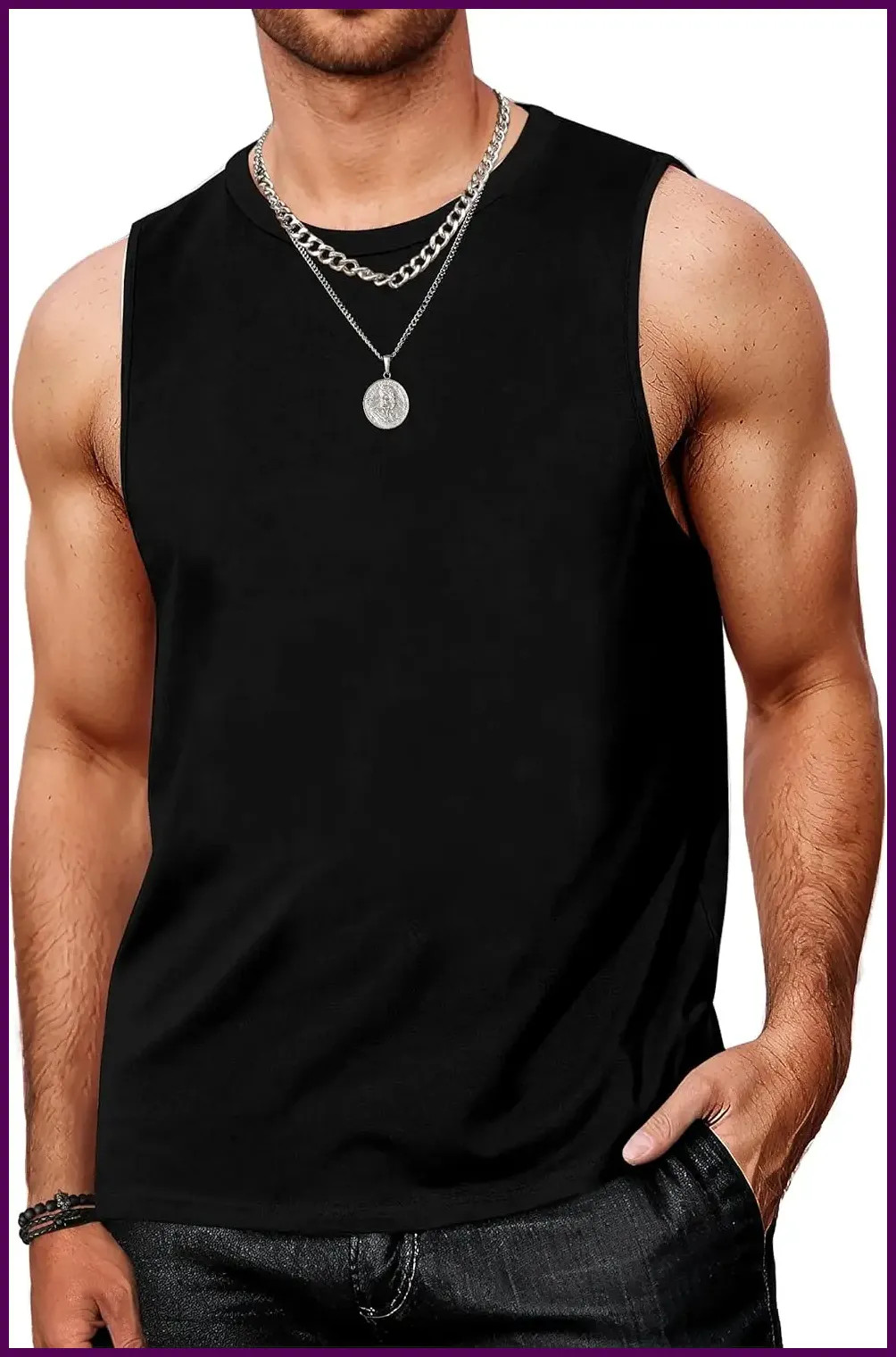 Men's Tank Tops Sleeveless Quick Dry Polyester Solid Color Summer Beach Sports gallery