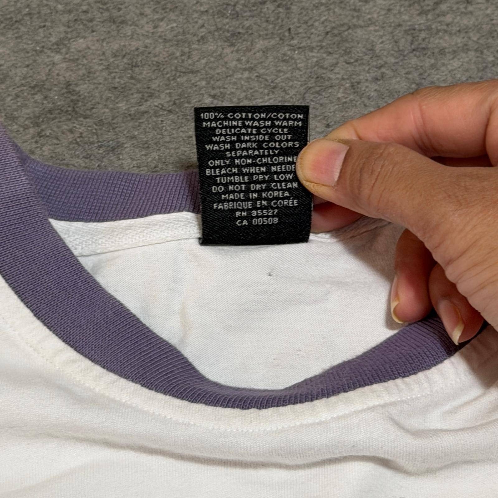 Marithe Francois Girbaud Vintage T-Shirt Mens Large White Purple Colorblock Logo gallery