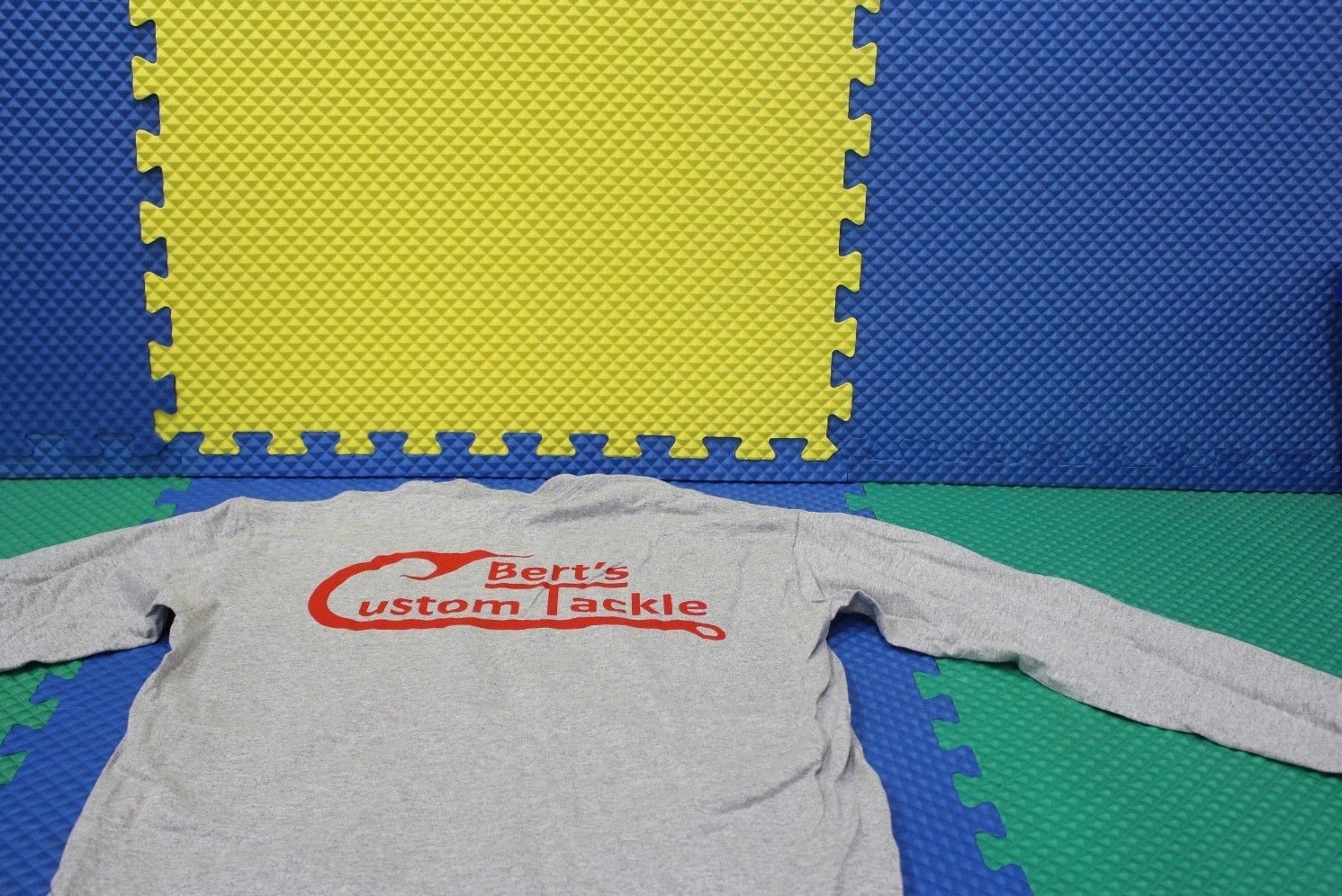 Berts Custom Tackle Gray Long Sleeve 50/50 Poly Cotton Dry Blend Choose Size gallery
