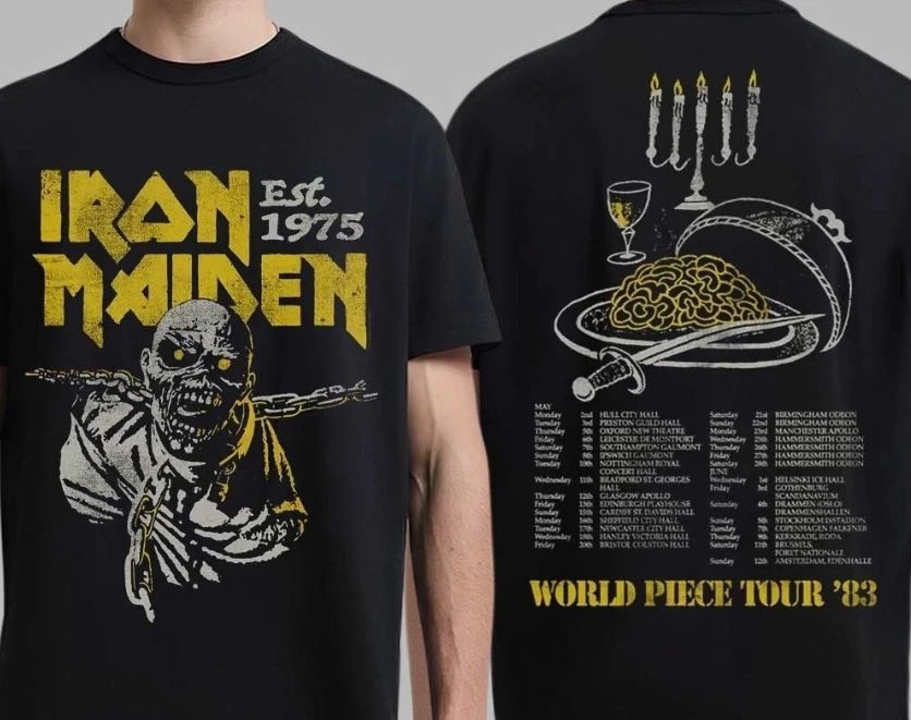 Iron Maiden 50 Anniversary World Piece World Tour 1983 Vintage T-Shirt All Size gallery