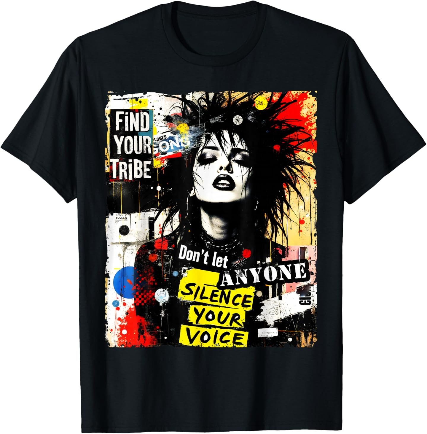 Punk Girl Graffiti 90s Urban Grunge Art Distressed Vintage T-Shirt gallery
