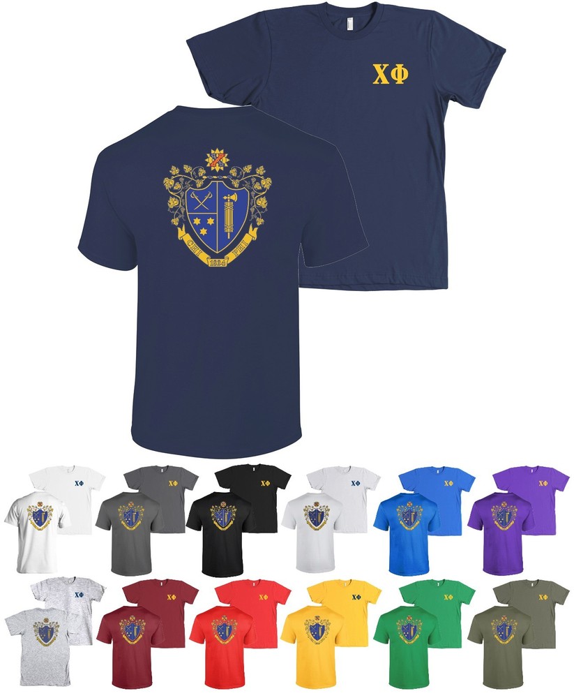 Chi Phi Fraternity Bella + Canvas Shirt Coat of Arms – NEW