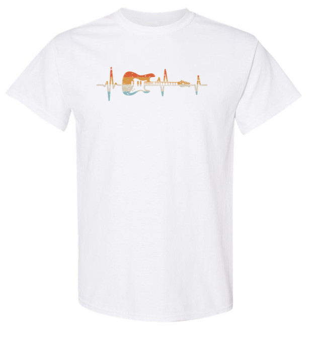 Guitar Heartbeat Rocker Tee - Choose Your Size & Color! gallery