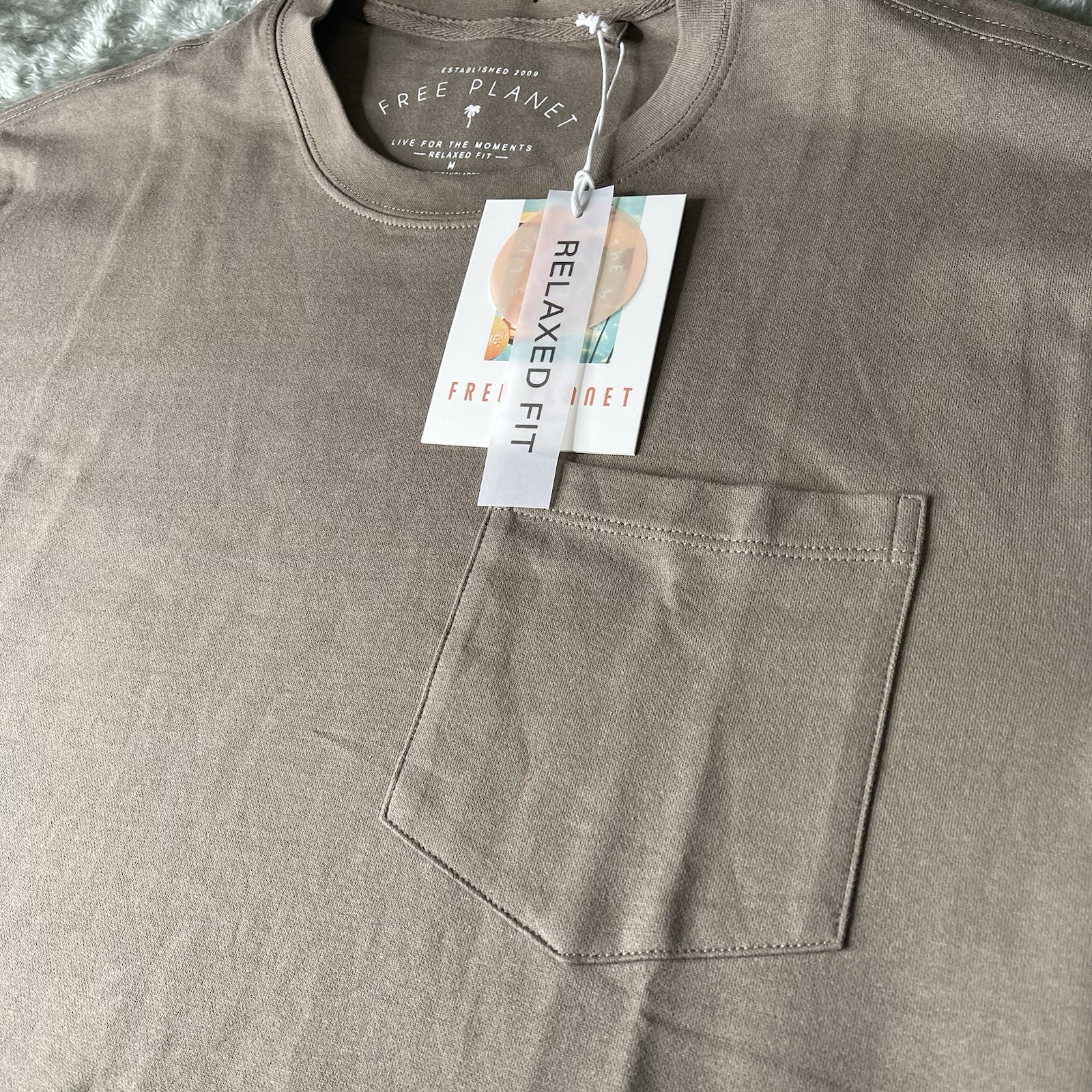 Free Planet Relaxed Fit Tshirt Size Medium Color Brown Streetwear NWT gallery