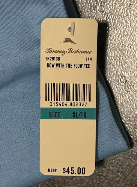 $45 TOMMY BAHAMA Sky Blue ROW WITH THE FLOW Relaxed Fit Short Sleeve T-shirt gallery