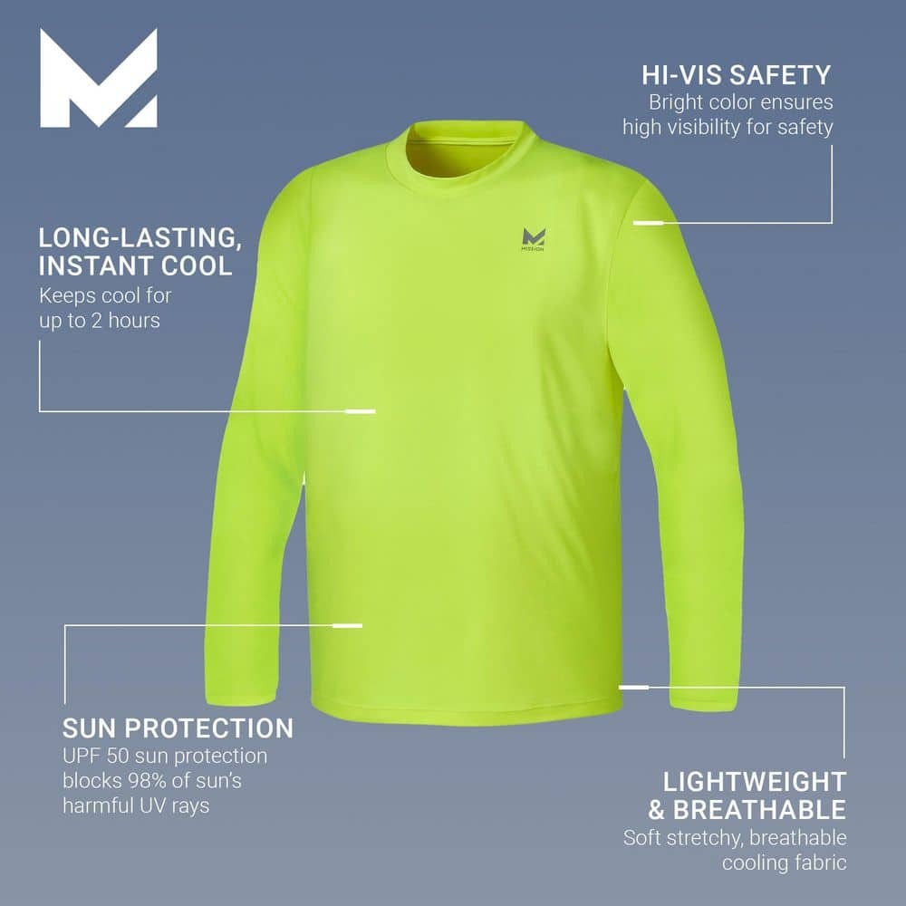 Mission Unisex Large Hi Vis Yellow Cooling Long Sleeve Performance Shirt gallery
