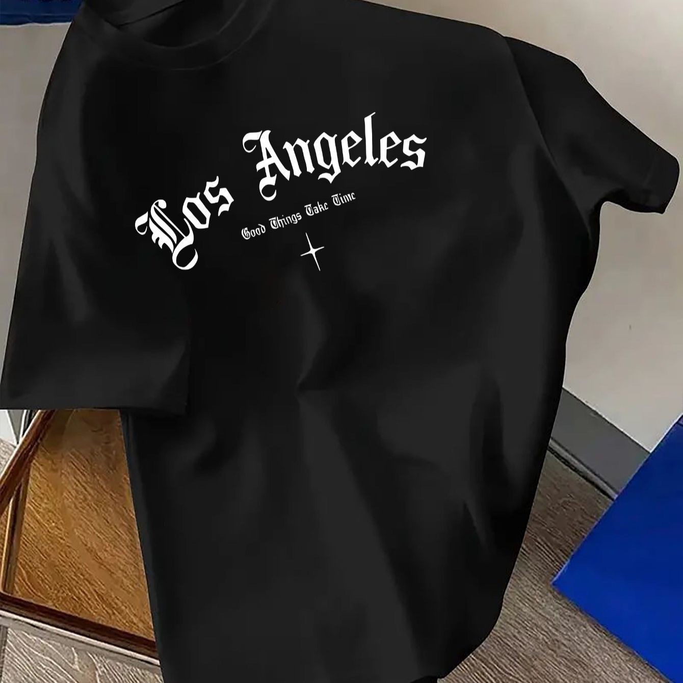 Los Angeles Gothic Letter T-Shirt Old English Streetwear Casual Tee