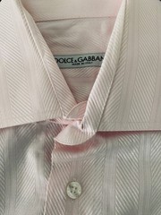 Dolce & Gabbana Vintage Pink Herringbone Chevron Dress Shirt Size 42 / 16.5″ L