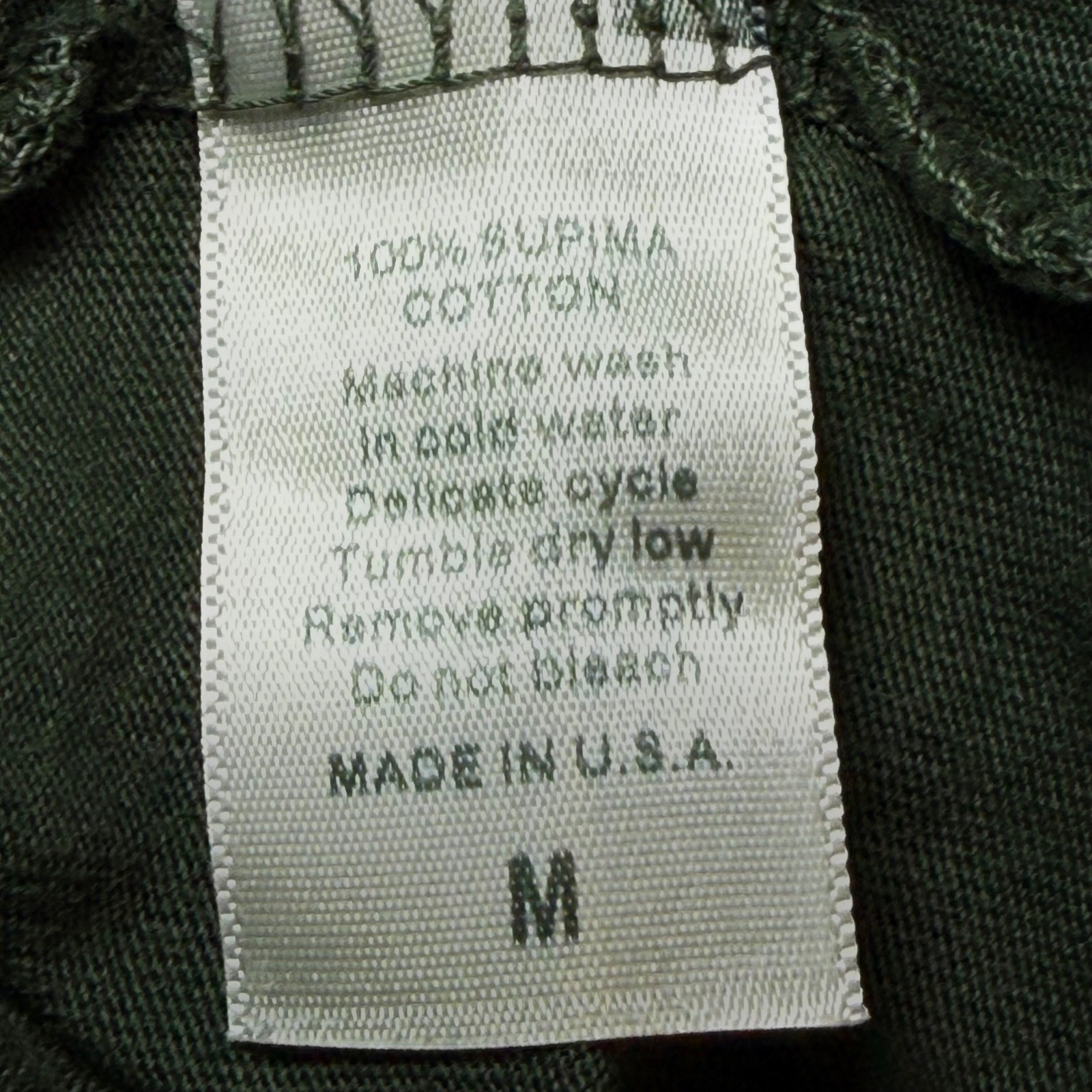 Flint and Tinder Mens V-Neck T-Shirt Olive Green 100% Supima Cotton Size M USA gallery