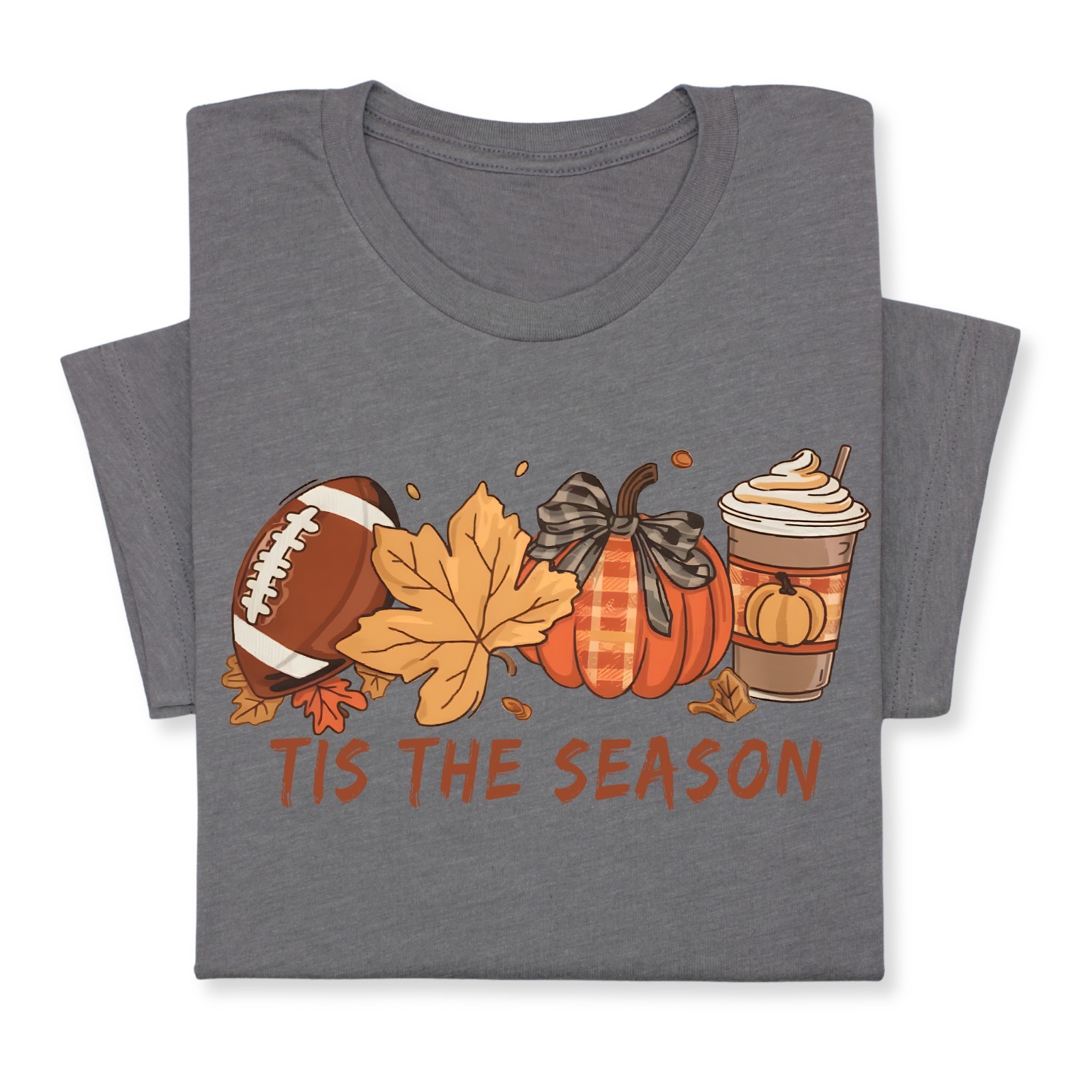 Tis the Season Fall T-Shirt, Pumpkin Spice & Football Autumn Tee gallery