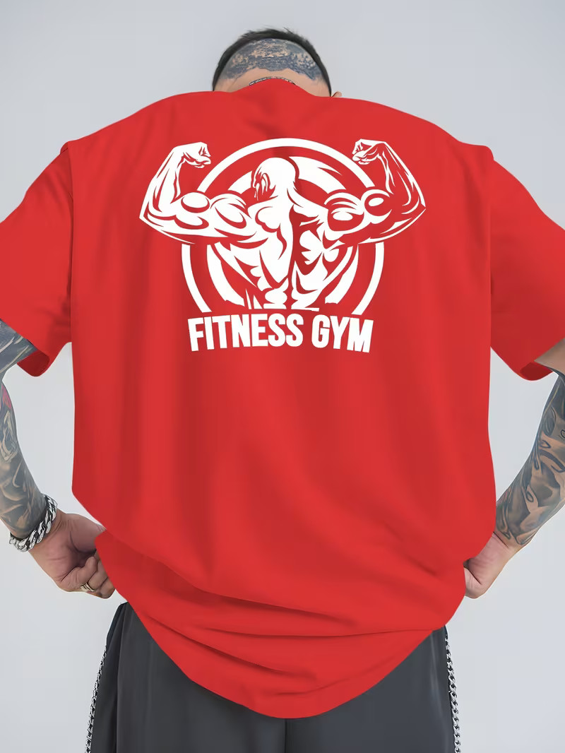 Mens Fitness Summer Sports T-Shirt Casual Breathable Crew Neck Relaxed Fit Tee gallery