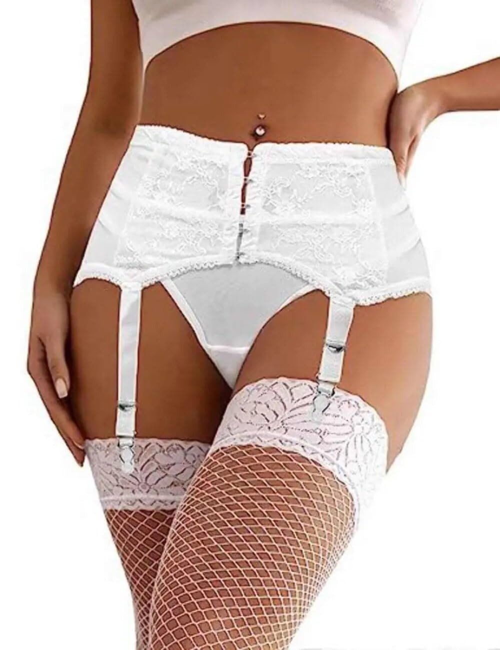 Lingerie for Women - 2-Piece Garter Belt Set with Lace & Adjustable Straps - ... gallery