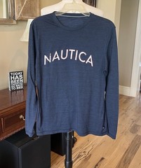 Nautica Navy Blue Lightweight Long Sleeve Shirt Men’s Medium