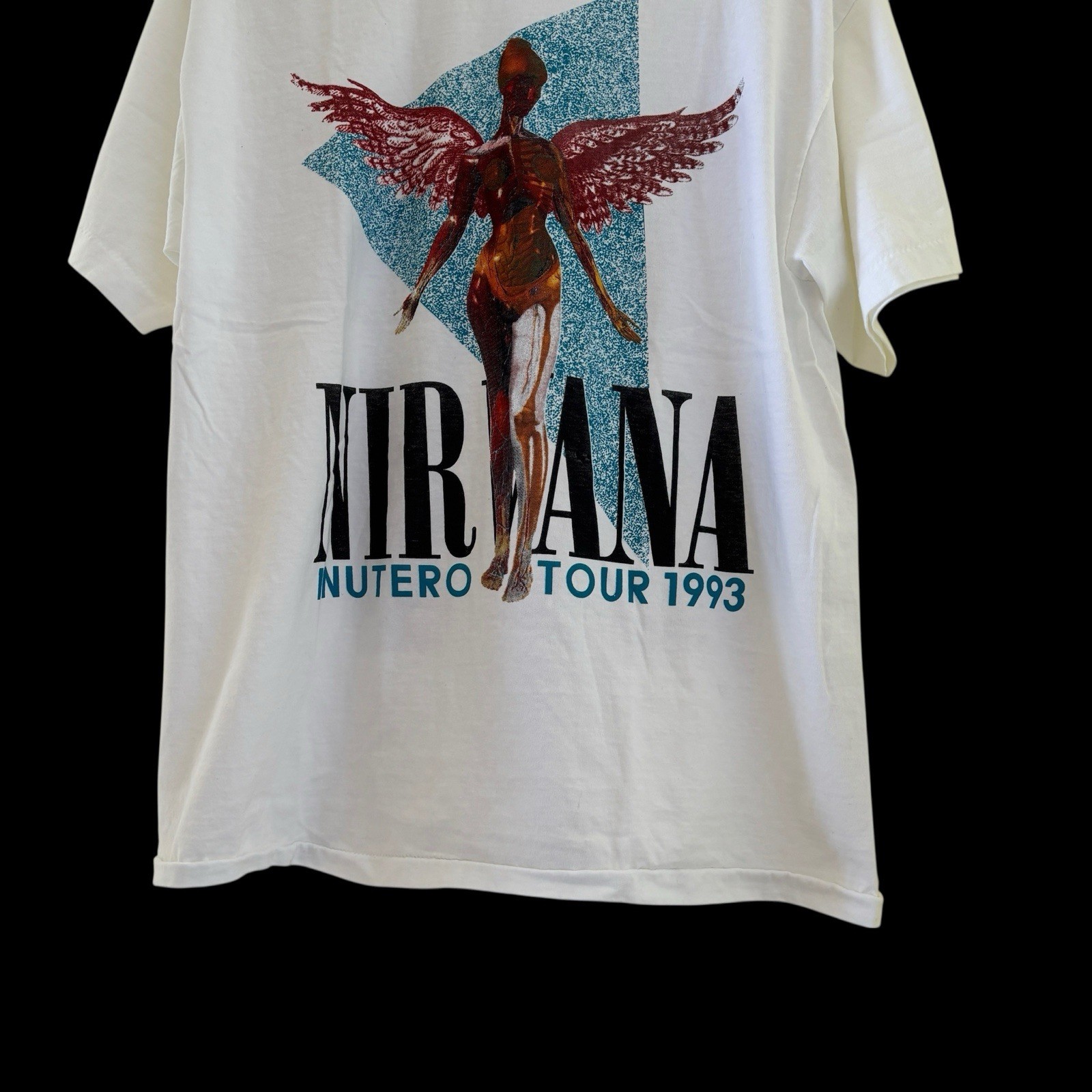 NIRVANA vintage 1993 IN UTERO TOUR t shirt blue Reprint size XL gallery