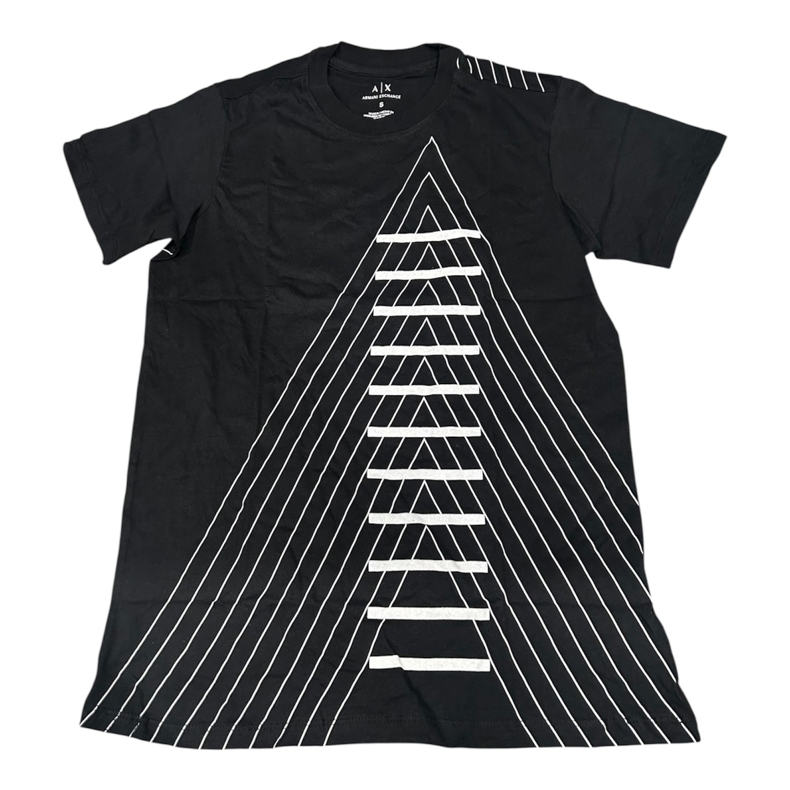 ARMANI EXCHANGE Black White INVERTED Short Sleeve Slim Fit Designer T-shirt NWT gallery