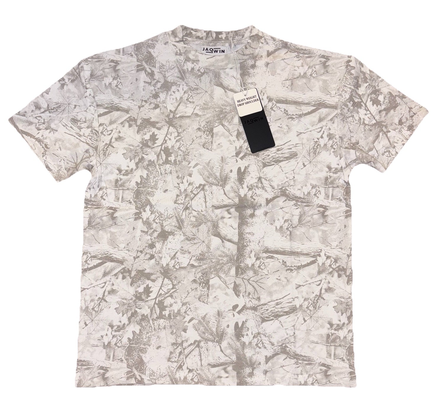JaqWin Heavyweight Drop Shoulder White & Grey Camo T-Shirt Men’s Size Medium gallery