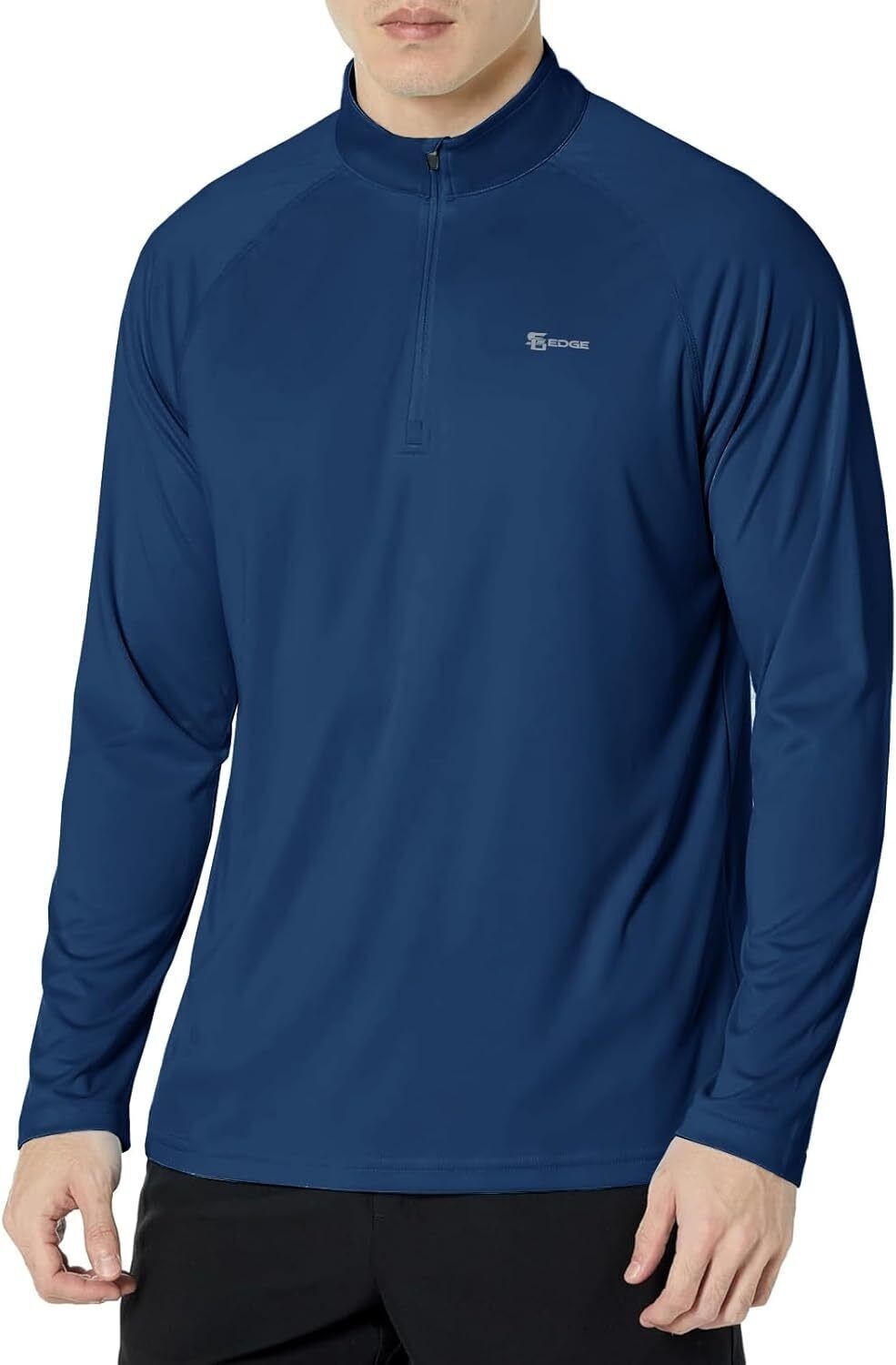 Men's Pullover Sweatshirt UPF 50+ Rash Guard 1/4 Zip Stand Collar Swim Shirt gallery