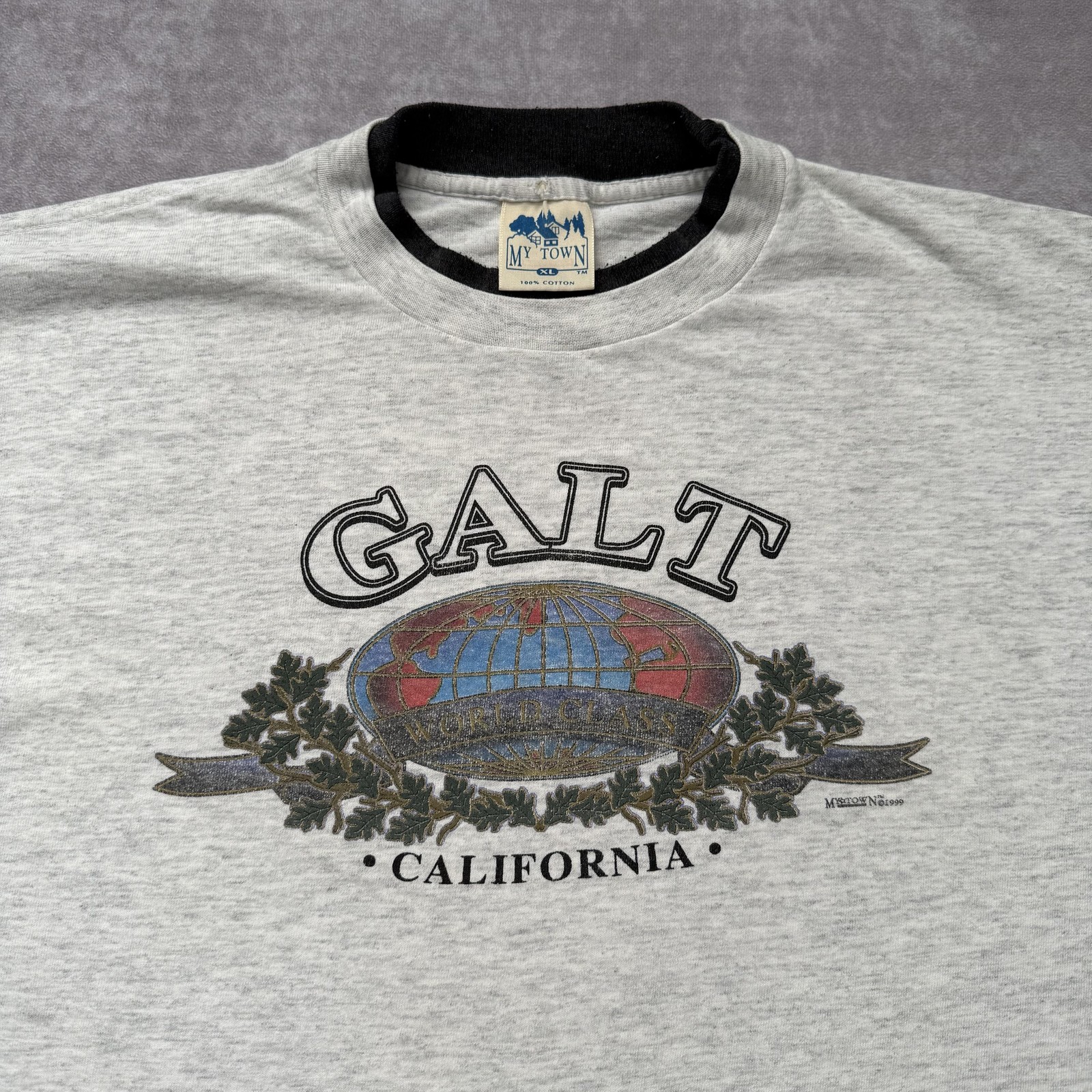 Vintage 80s Galt California Shirt Mens X Ringer Globe Tourist Mountain gallery