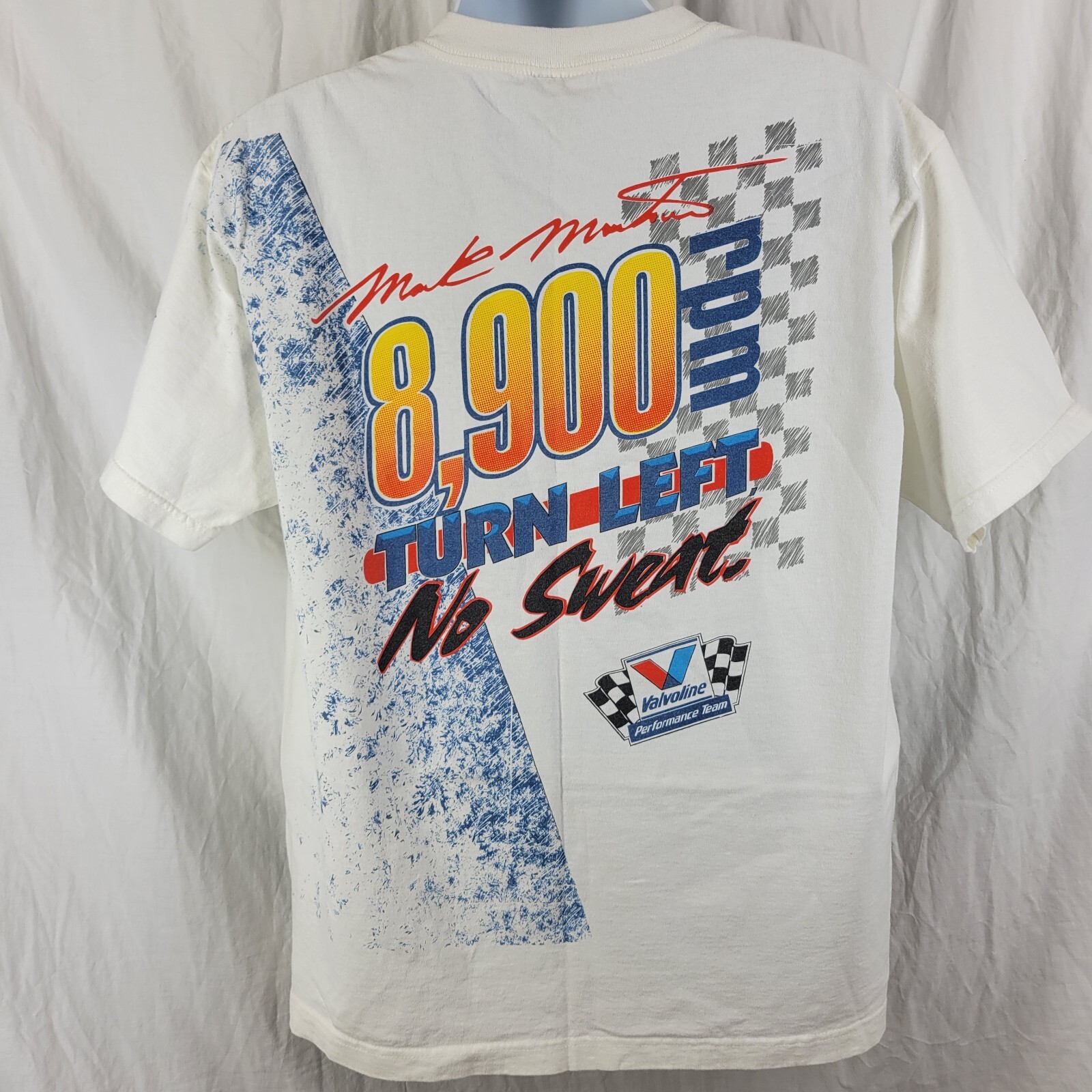 Vintage Mark Martin Vavoline Maxed Out 1995 Nascar 2 Sided T Shirt Mens XL White gallery