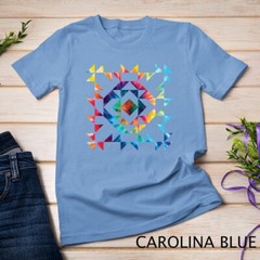 Tie Dye Geometric Shapes Pattern Quilt Block Art – Scandi Folk Unisex T-shirt