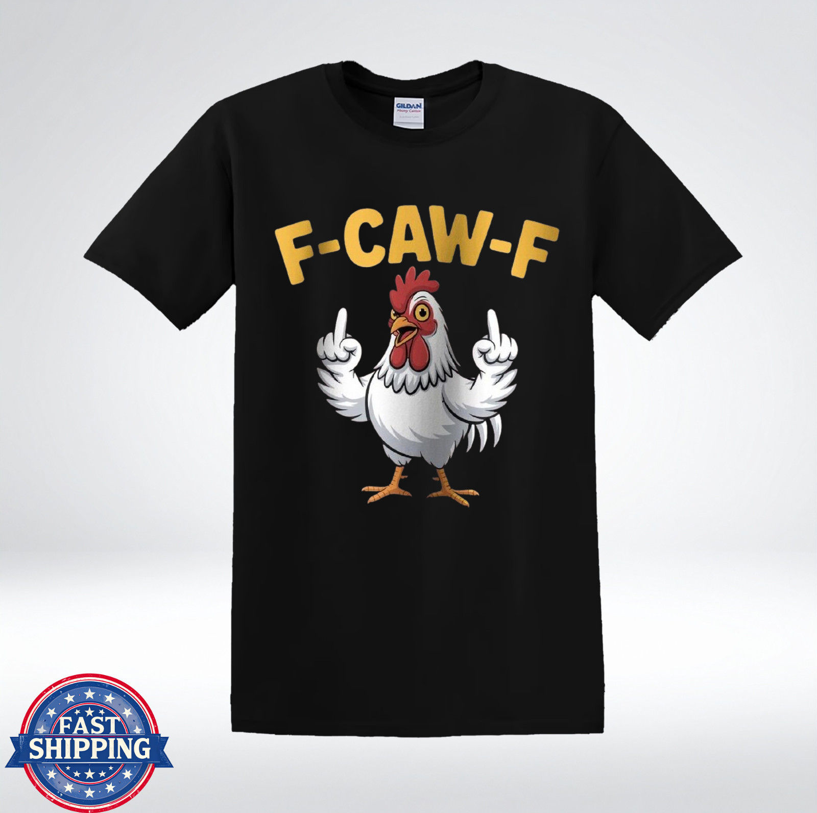 F-CAW-F Hilarious Angry Chicken Humor Graphic T-Shirt gallery