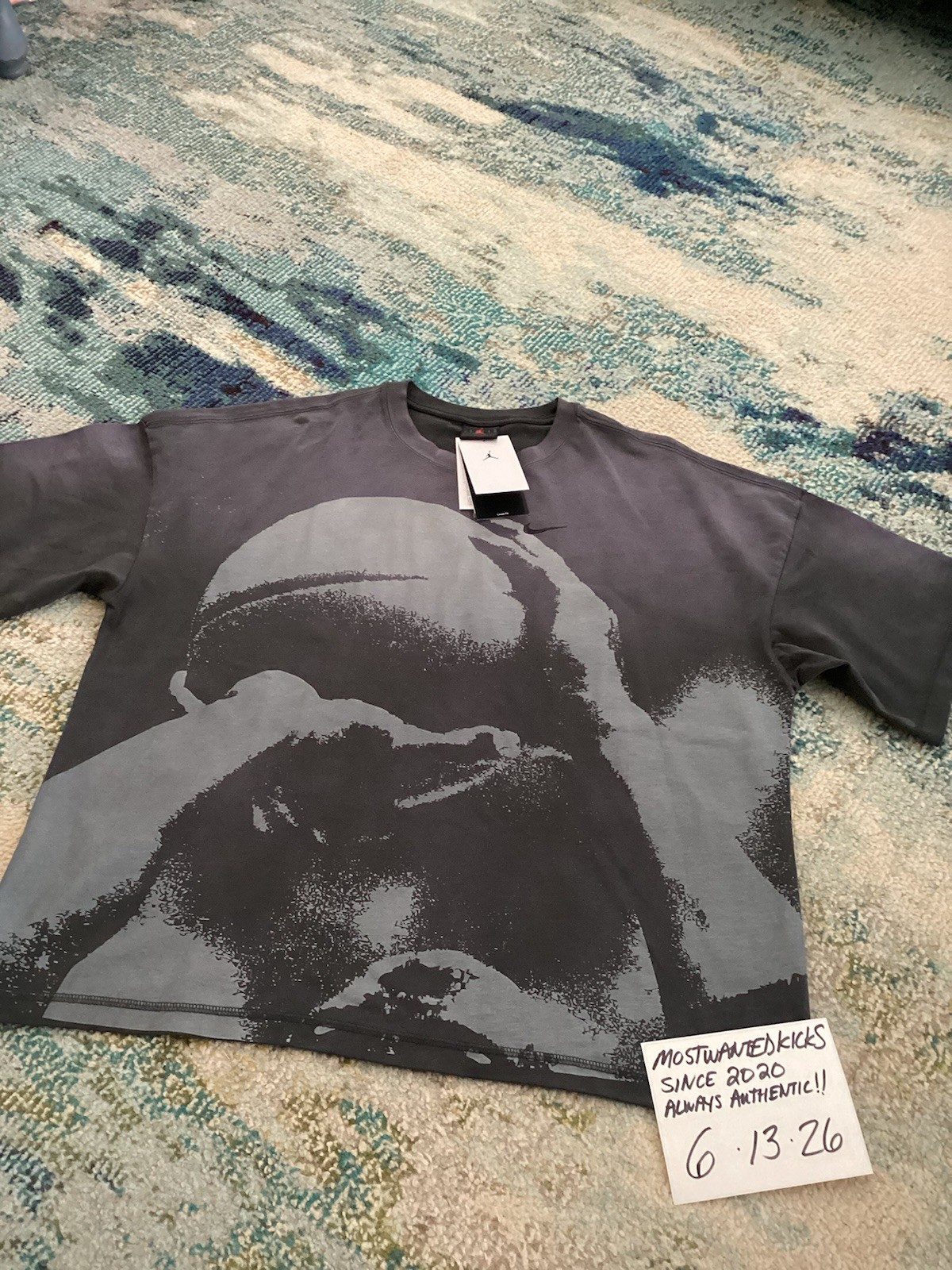 NWT Nike Air Jordan Shooting Graphic Anthracite Loose Fit T-Shirt Men’s Sz L gallery