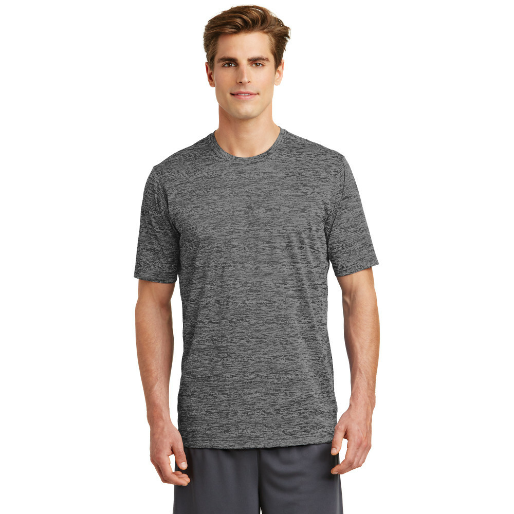 Sport-Tek ST390 Mens T Shirt Posi Charge Electric Heather Gray Black Size XL New gallery