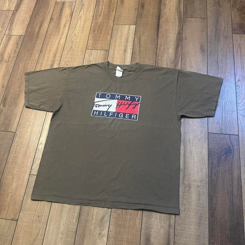 Vintage Tommy Hilfiger Box Logo Tee Men's XL gallery
