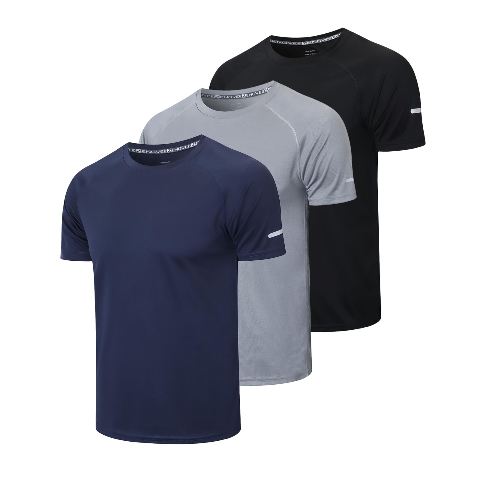 Men's 3 Pack Compression Shirts Dry Fit Moisture Wicking Short Sleeve T-Shirts gallery
