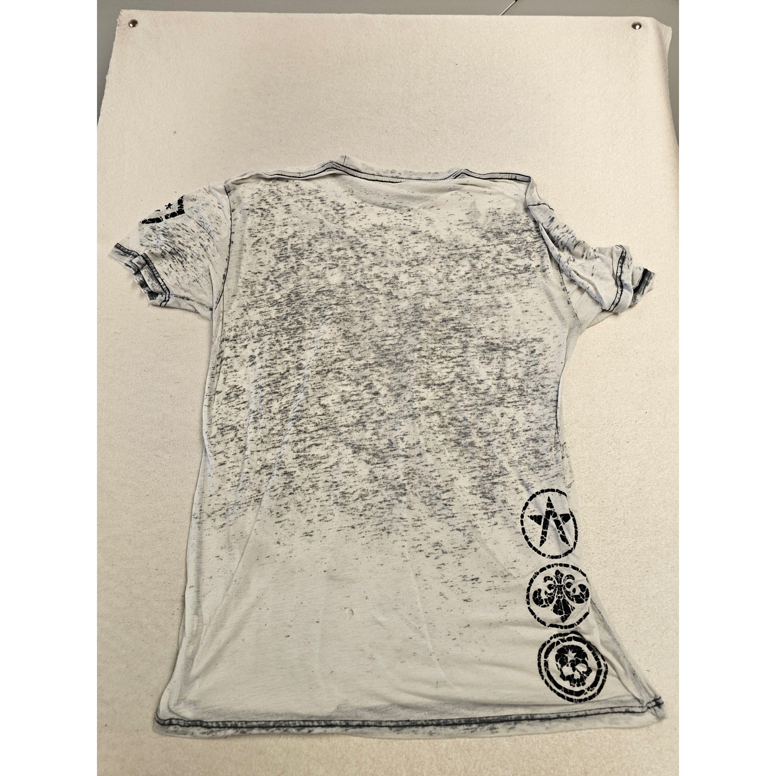 Affliction Live Fast Graphic T-Shirt Mens XL White Grey Burnout Wash Distressed gallery