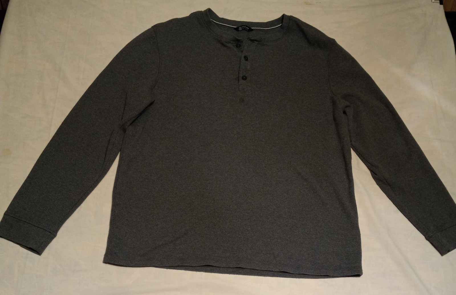 FREE SHIPPING Members Mark Men 2X Thermal Henley Long Sleeve Shirt ** 2JC17