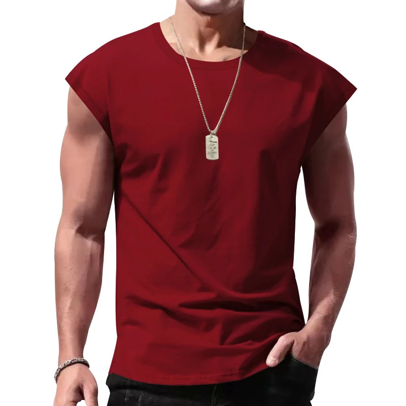 "Men's Sleeveless T-Shirt Summer Sports Vest Casual Loose Fit Top" gallery