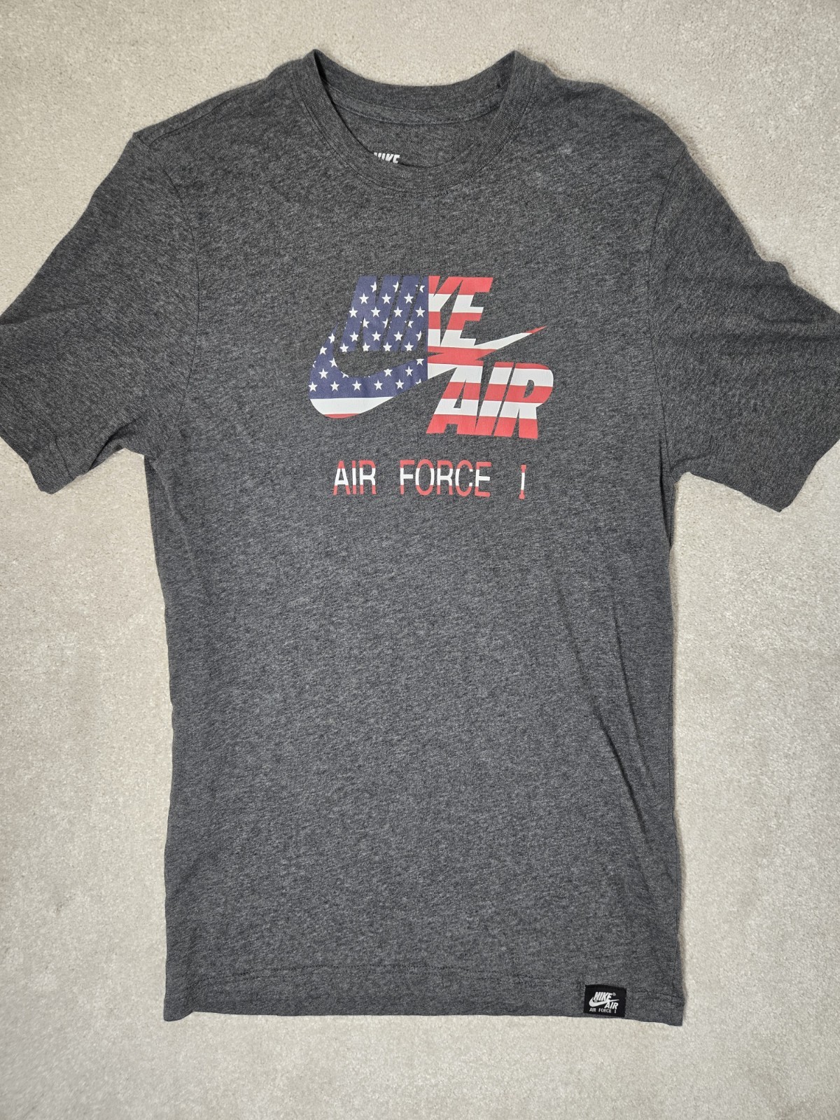 Nike shirt Airforce 1 mens Large short sleeve Gray red white blue usa gallery
