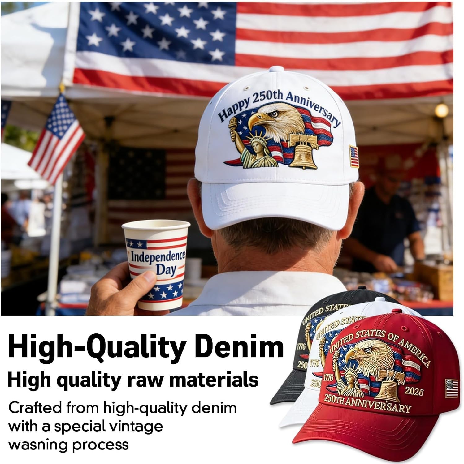 250th Anniversary USA Hat Adjustable United States 250th Anniversary Hat Ret... gallery