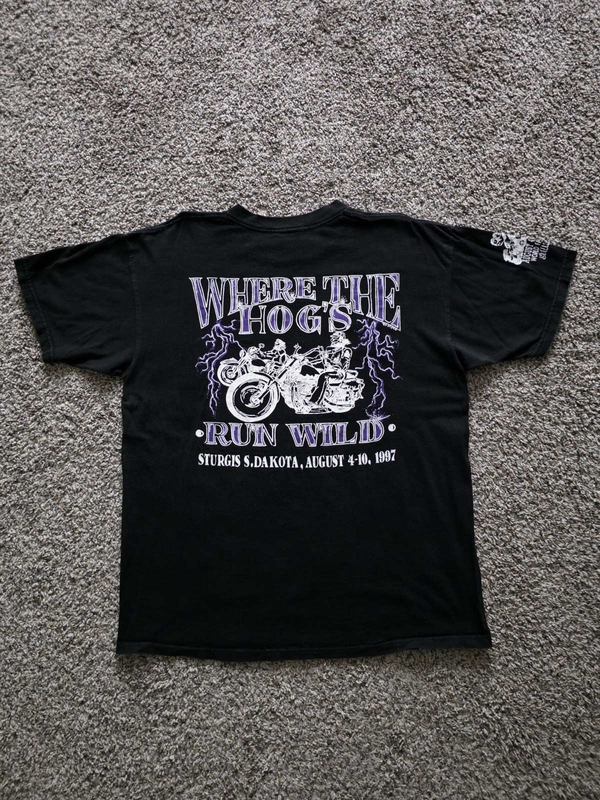 Vintage Sturgis Black Hills Rally 1997 Lightning T-Shirt L South Dakota Harley
