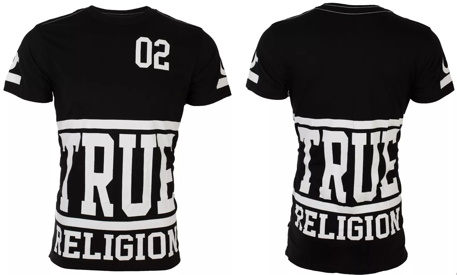 $95 TRUE RELIGION Black White STARTER Oversized Fit Designer Graphic T-shirt NWT gallery