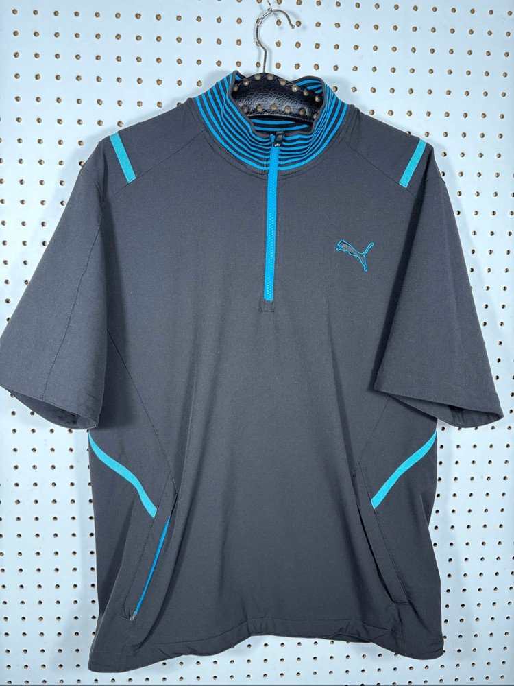 Puma Men’s Medium Storm Cell 1/4 Zip Soft Shell Shirt Jacket Short Sleeve