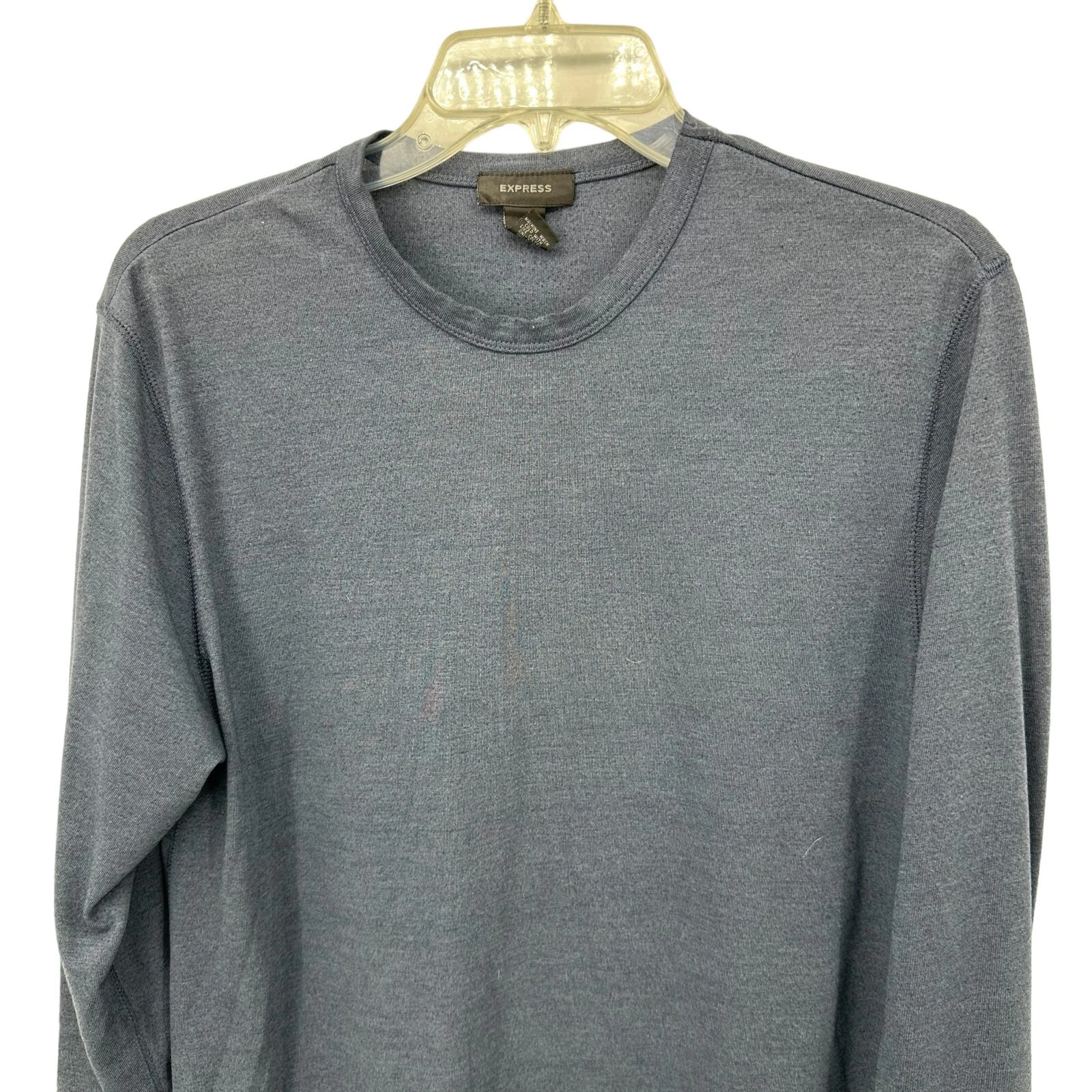 Express Mens Long Sleeve Crew Neck T Shirt Size Large Polyester Rayon gallery
