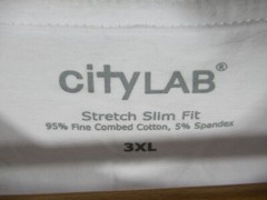 NEW City Lab Solid White T-Shirt Men 3XL Stretch Slim Fit