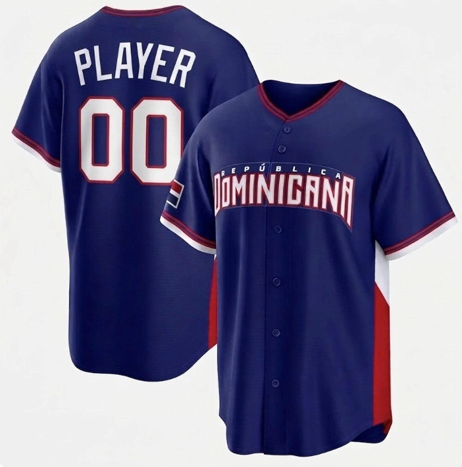 Dominicana Baseball Jersey Mens Custom Personalized Dominican Republic Royal gallery