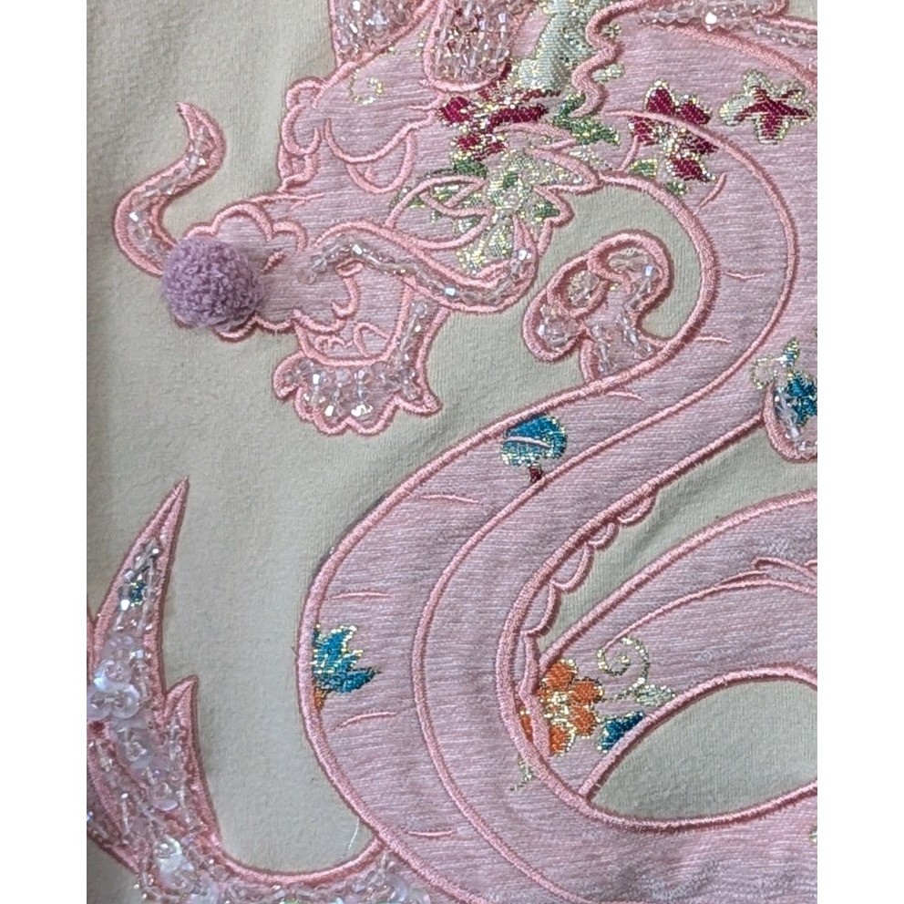 Rare Premium Quality Shell Pink Dragon Short Sleeve Sweatshirt New Year 2024 gallery