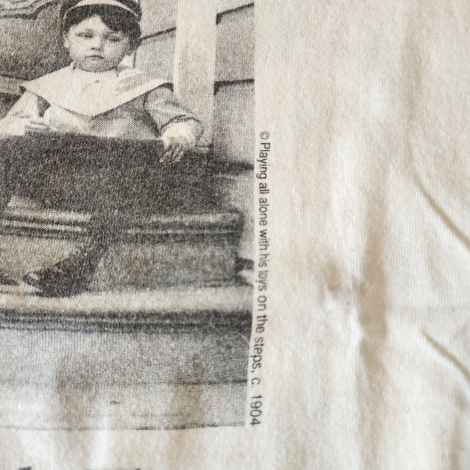 Vintage 90s So Many Toys So Little Time Tshirt Size L Cream White gallery