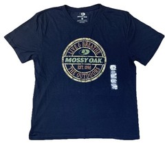 Mossy Oak Live & Breathe Outdoors Est. 1986 T-shirt Large Blue Staghorn Creek