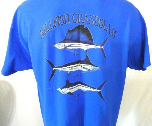 American Fisherman Blue XL Pocket T-Shirt Billfish Grandslam Cotton gallery