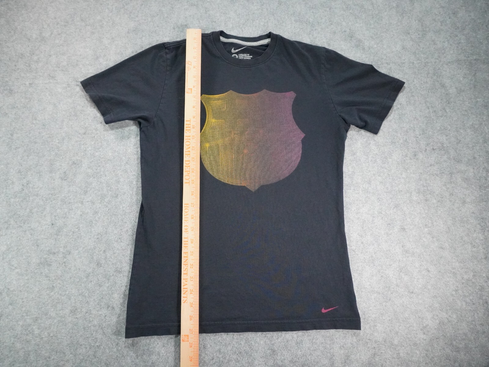 Nike Shirt Mens Medium Black Short Sleeve Crew Neck FC Barcelona Soccer Football gallery