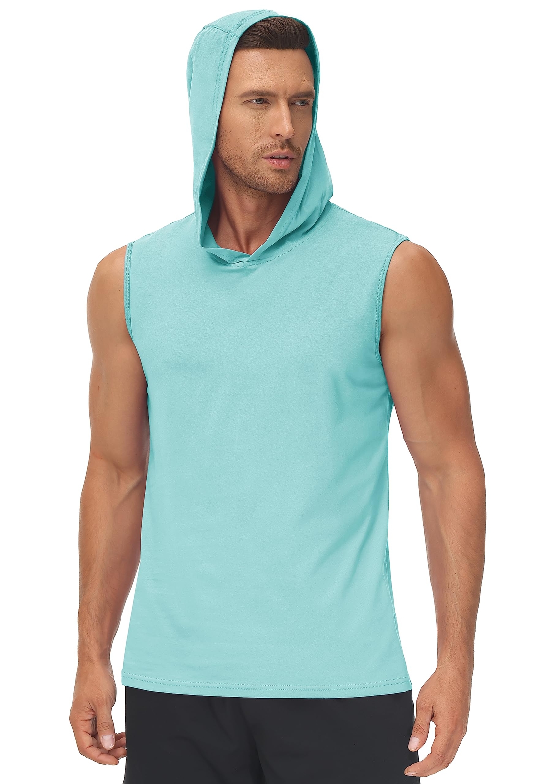 Men's Muscle Hoodies Sleeveless Tank Tops Gym Fitness Running Sport Vest T-Shirt gallery
