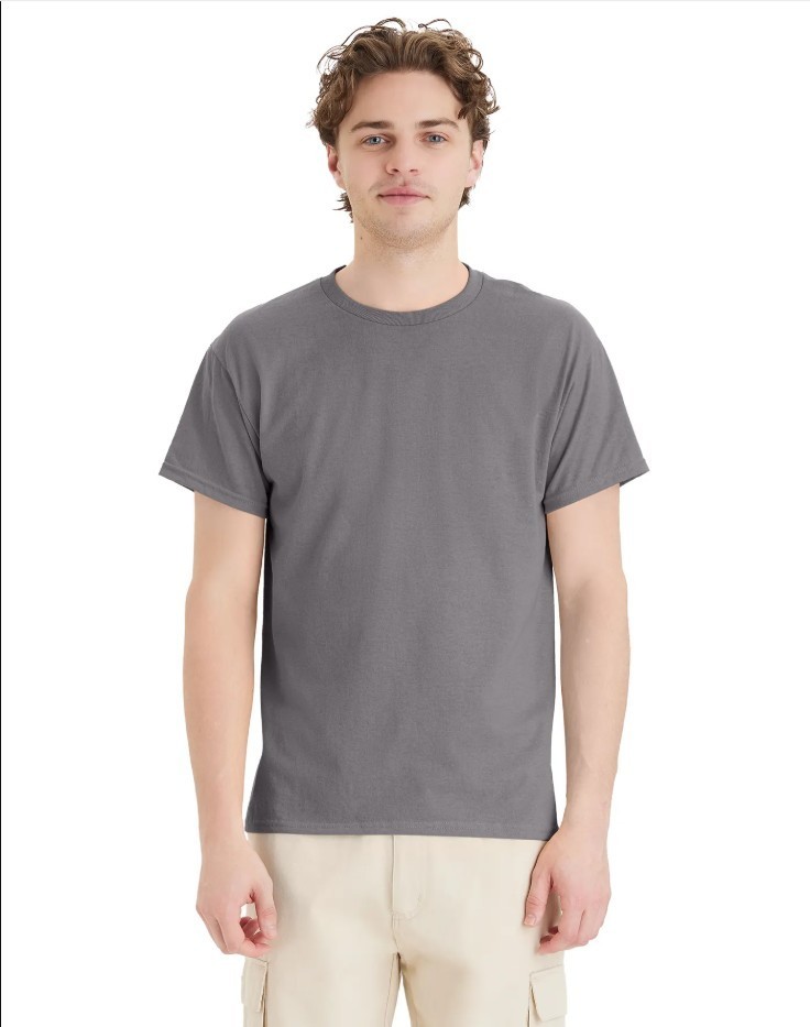 Hanes 5170 5XL EcoSmart Crewneck Short Sleeve Tee Pit to Pit 31" Oxford Gray gallery